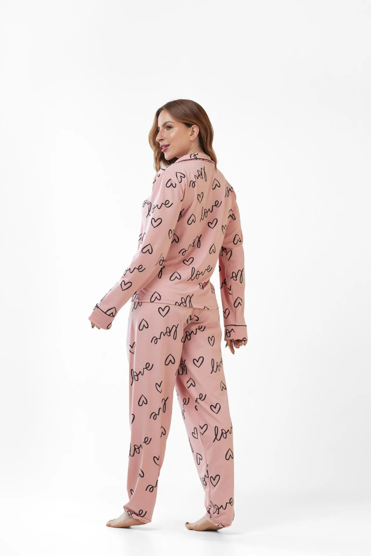 Pijama longo americano suede- Love Romance