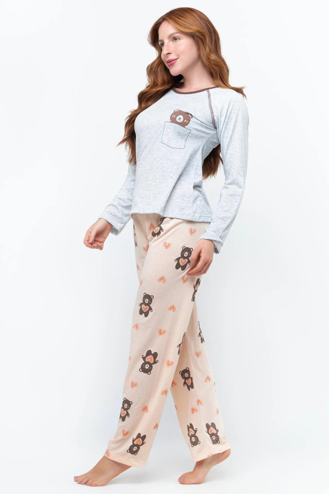 Pijama Longo Malha PV - Ursinho