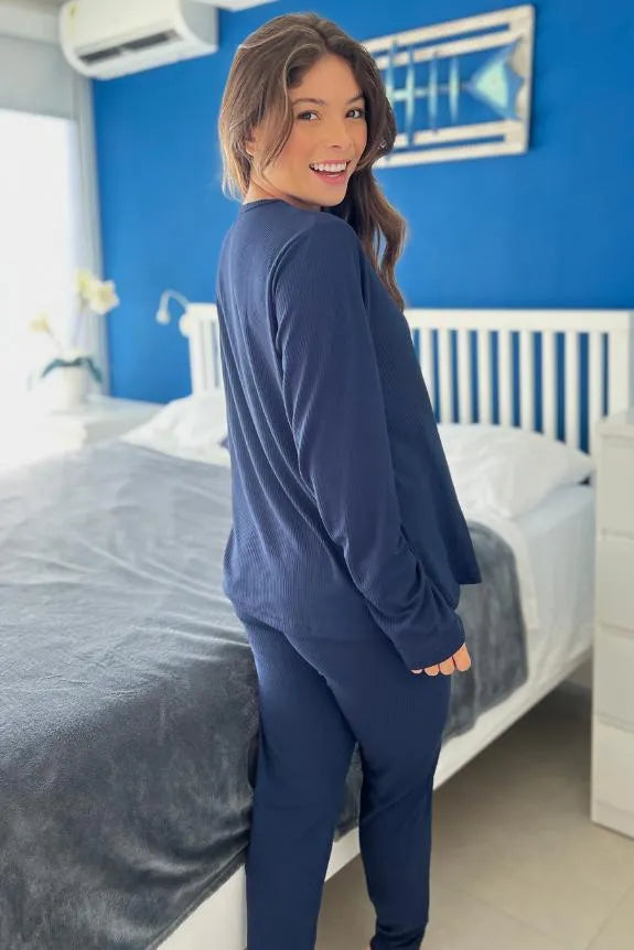 Pijama Longo Canelado