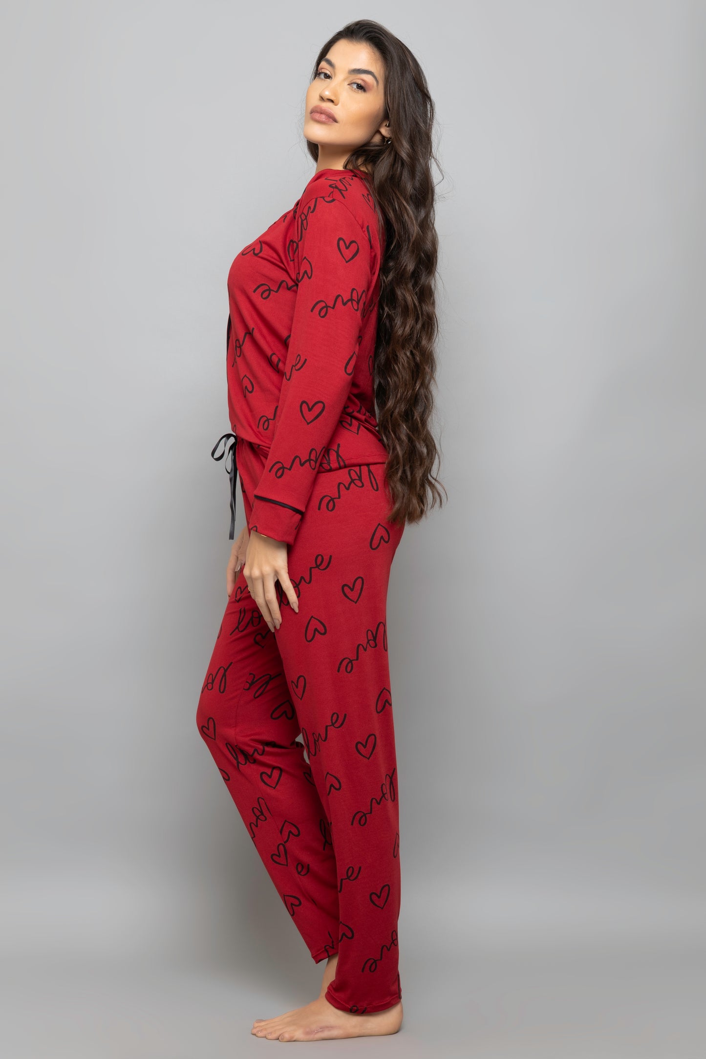 Pijama americano longo suede- Love Rubi