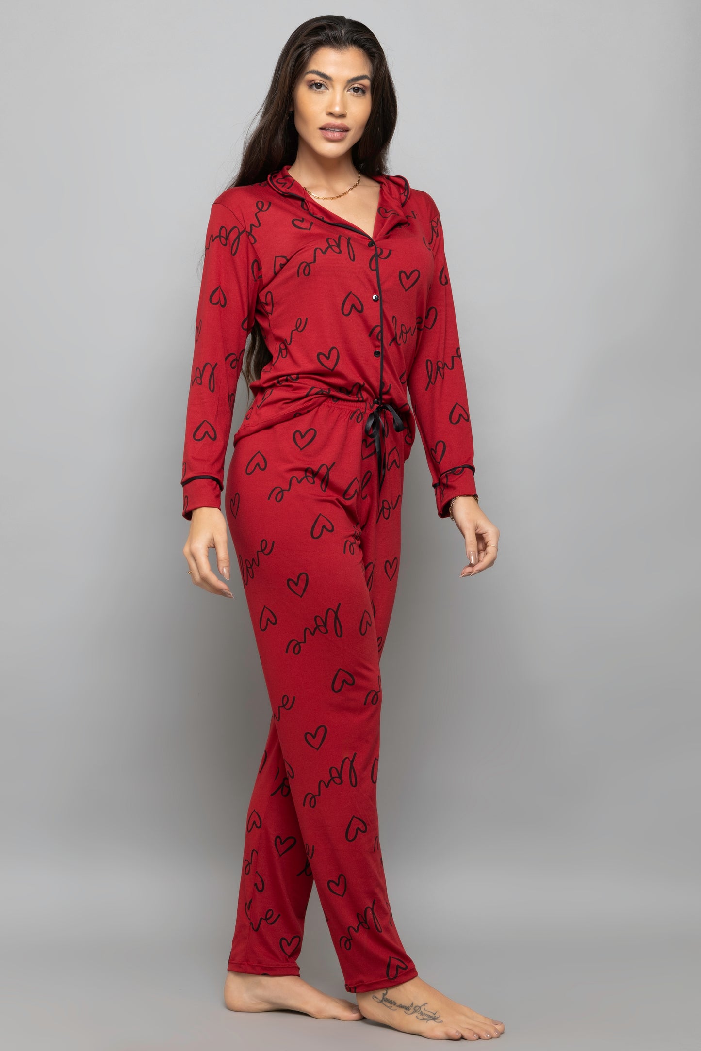 Pijama americano longo suede- Love Rubi