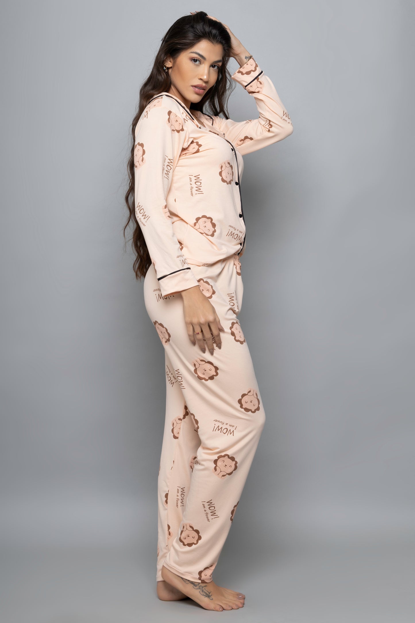 Pijama americano longo suede- Leozinho