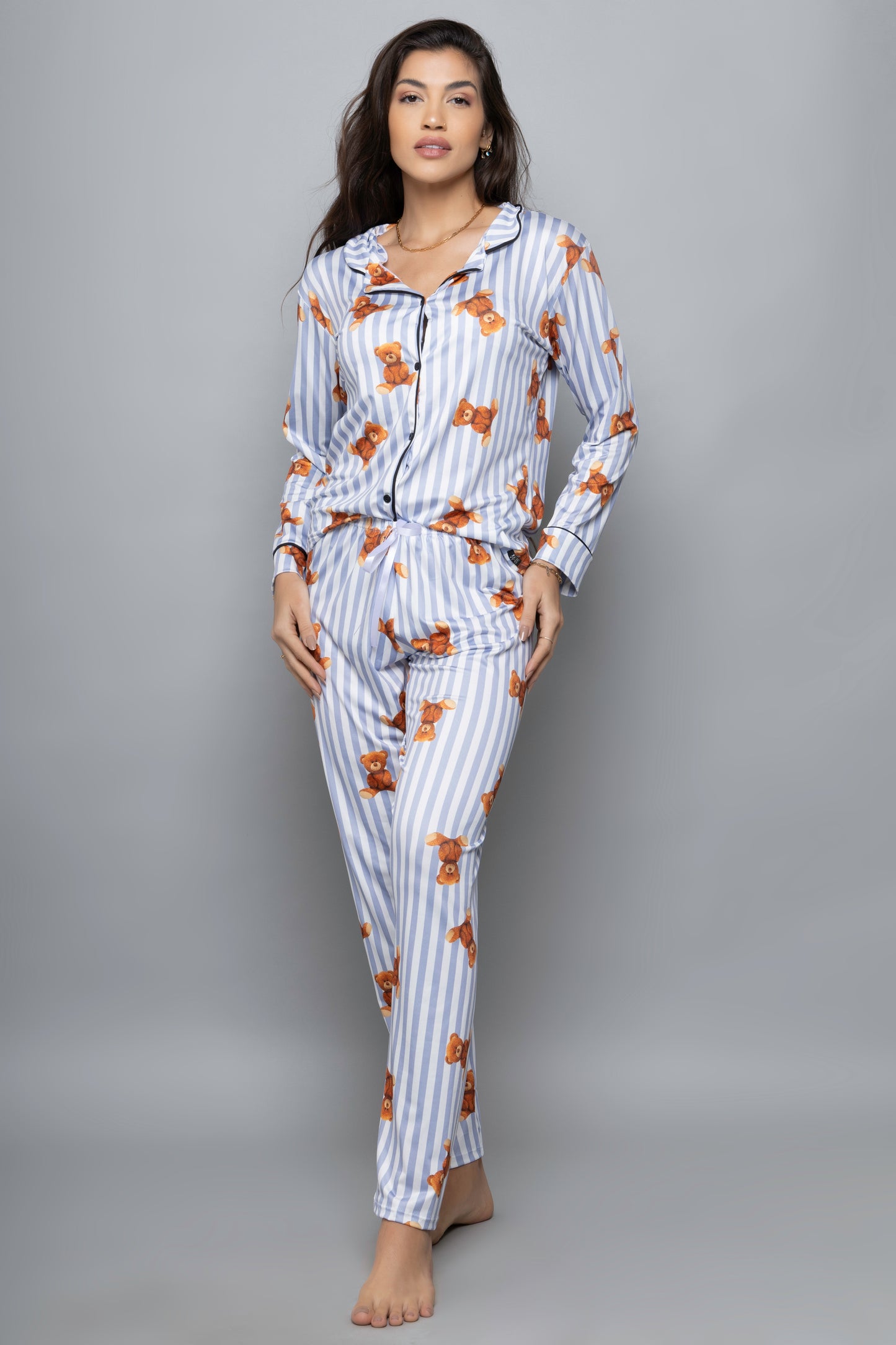 Pijama longo americano fluit- Ursinho Listrado
