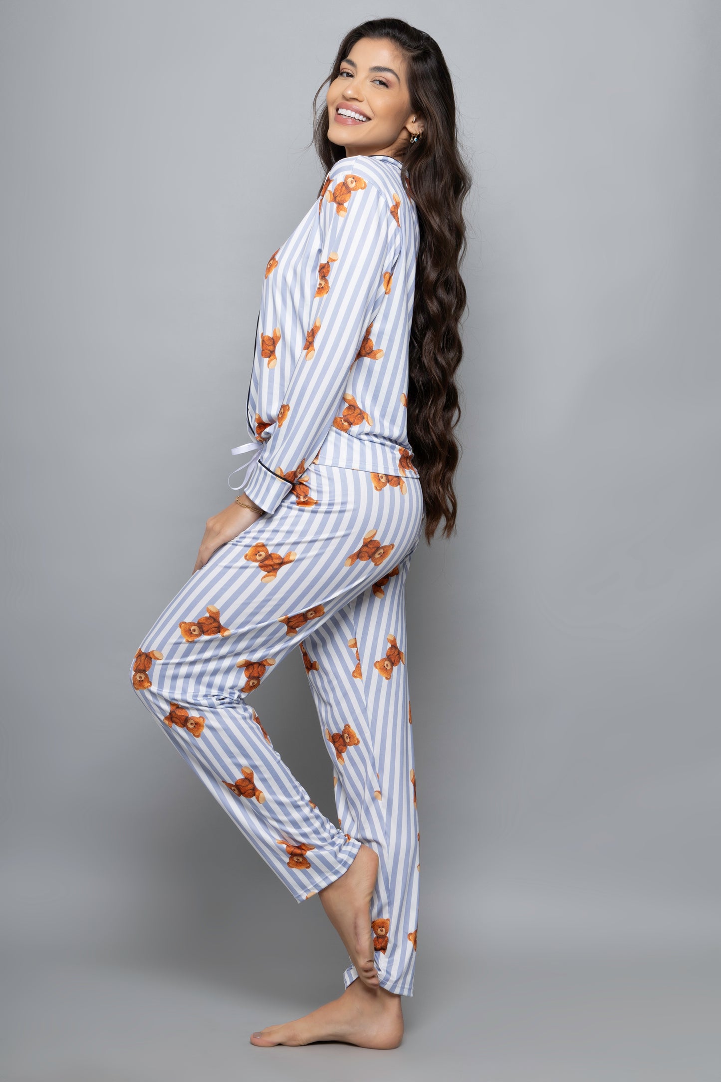 Pijama longo americano fluit- Ursinho Listrado
