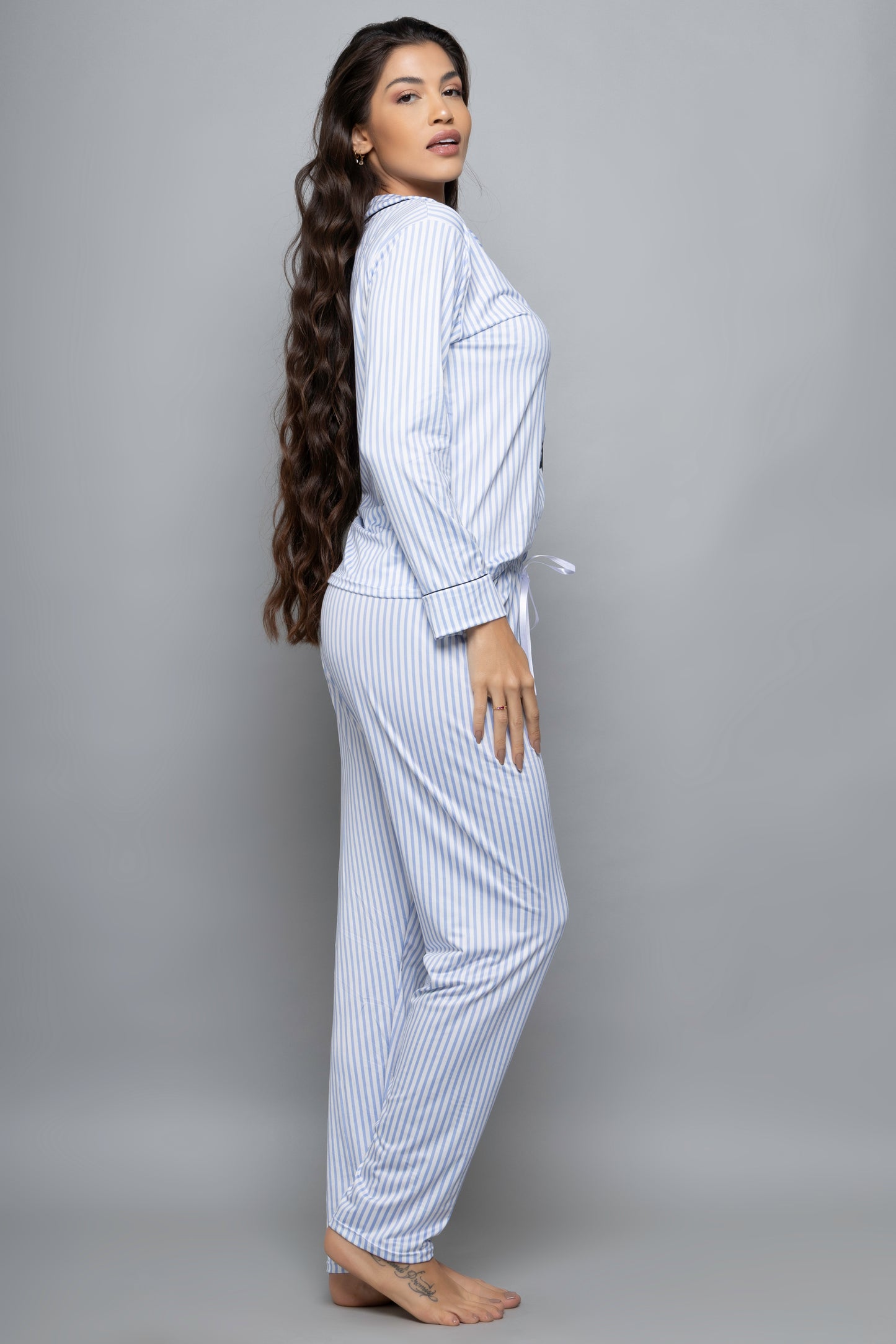Pijama Longo Americano Fluit - Listrado