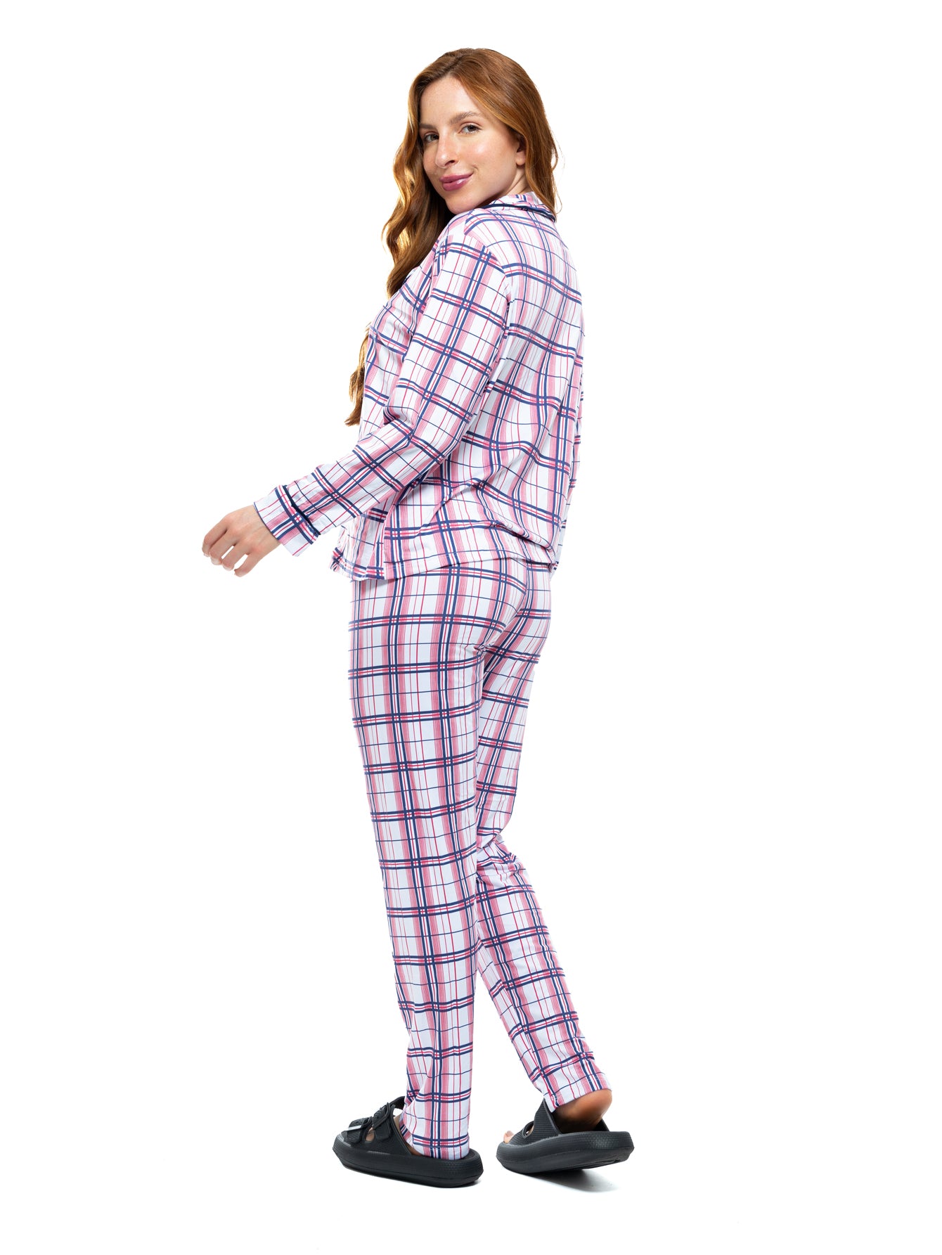 Pijama Longo Americano Suede - Xadrez
