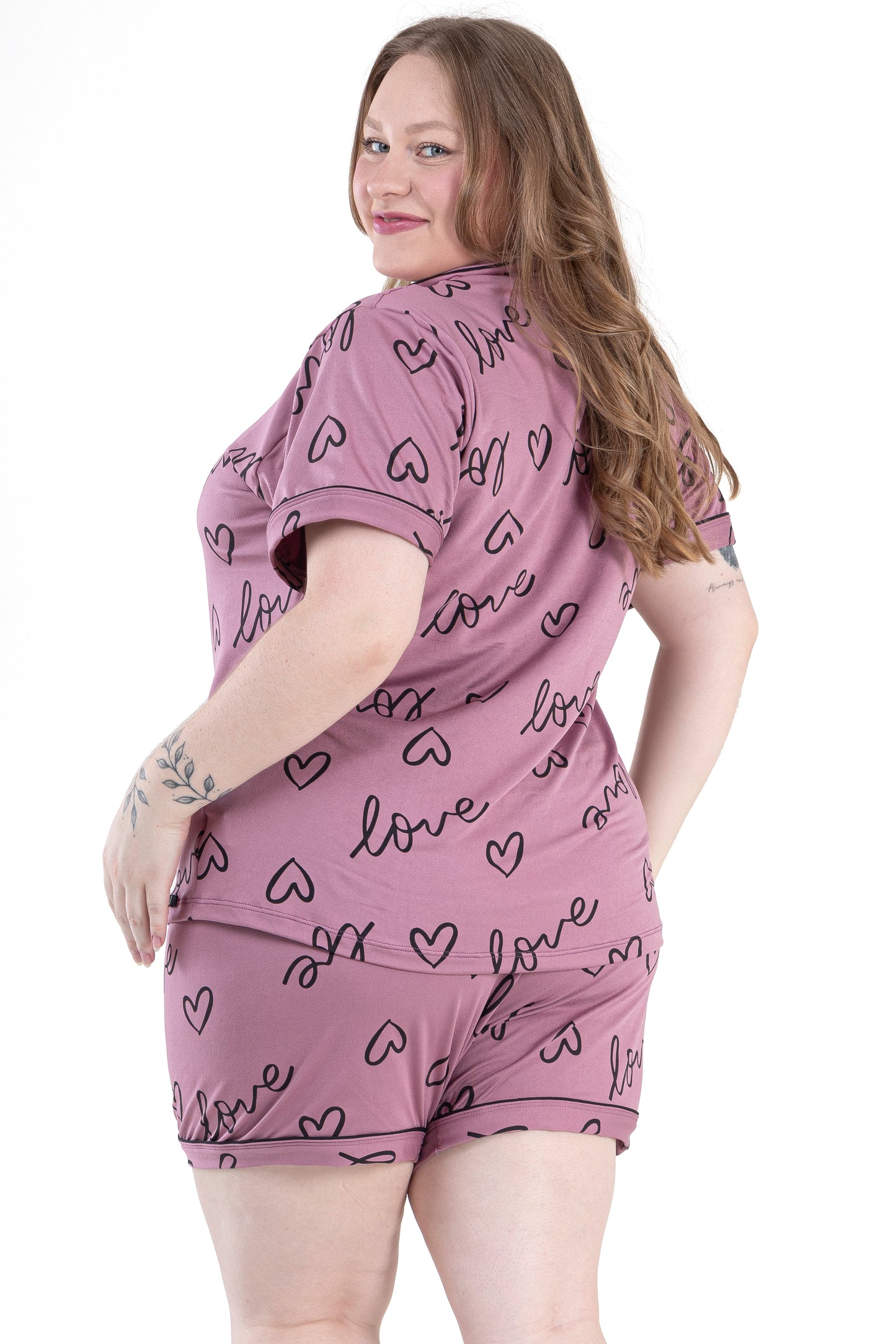 Pijama americano curto plus size- Love Tulípero