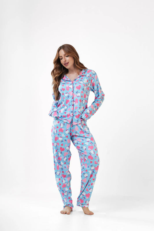 Pijama longo americano fluit- Hello Kitty