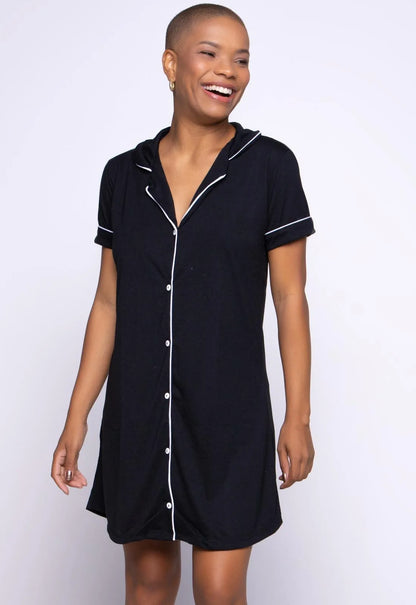 Camisola americana de malha- preto com branco