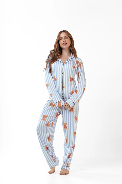 Pijama longo americano fluit- Ursinho Listrado