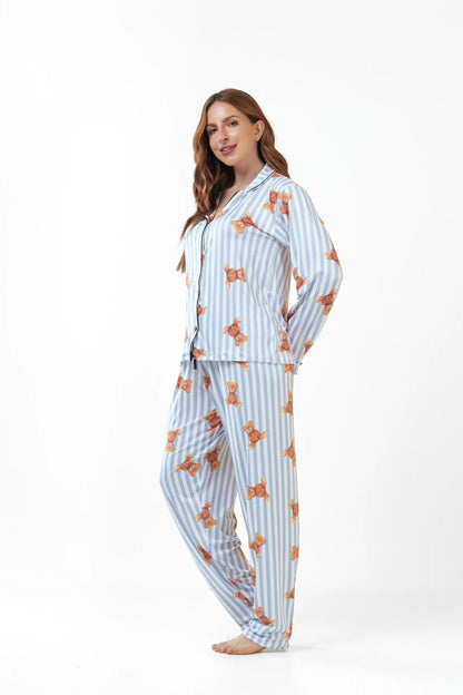 Pijama longo americano fluit- Ursinho Listrado