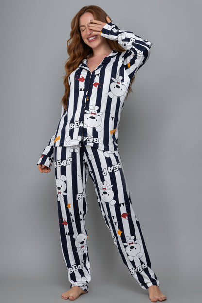 Pijama Americano Longo Suede - Bear