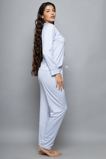 Pijama Longo Americano Fluit - Listrado