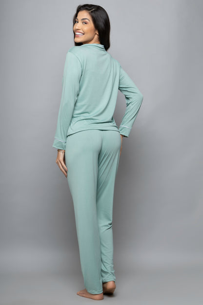 Pijama americano suede longo- Teos