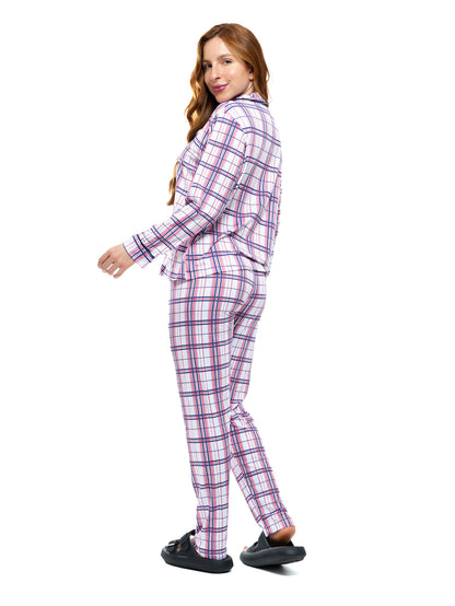 Pijama Longo Americano Suede - Xadrez