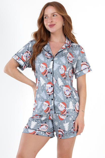 Pijama americano curto fluit- Natal Cinza