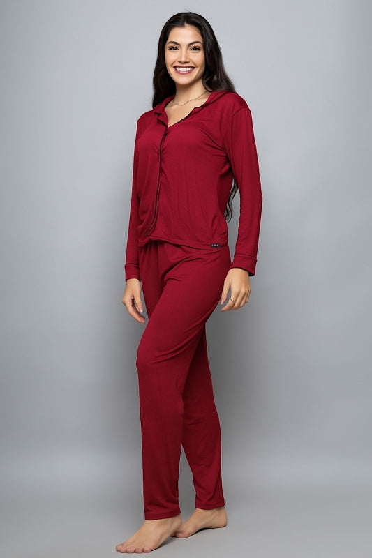 Pijama americano longo suede- Rubi